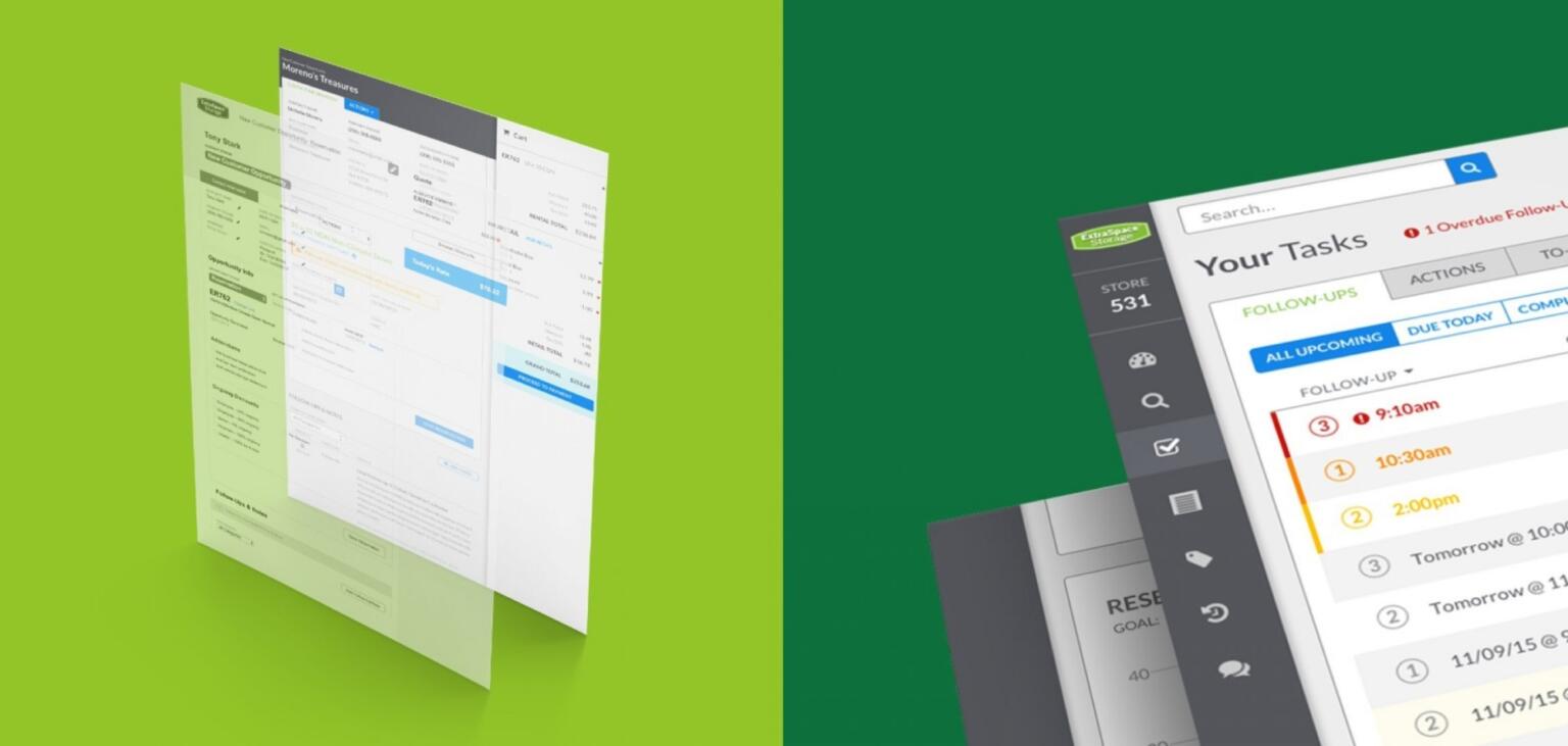 Collage of screens featuring a variety of UI against green backgrounds.