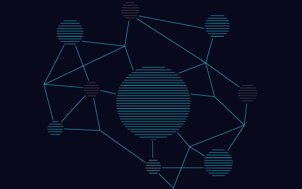 Abstract illustration with cyan lines and circles for API article.