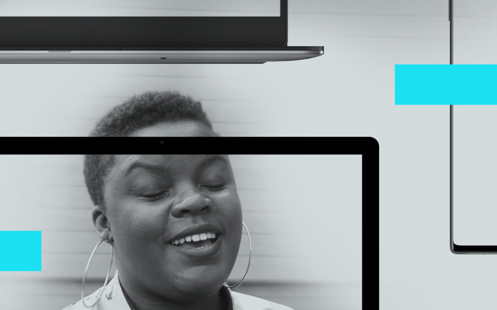 Photo illustration with woman, eyes closed for STEM article.